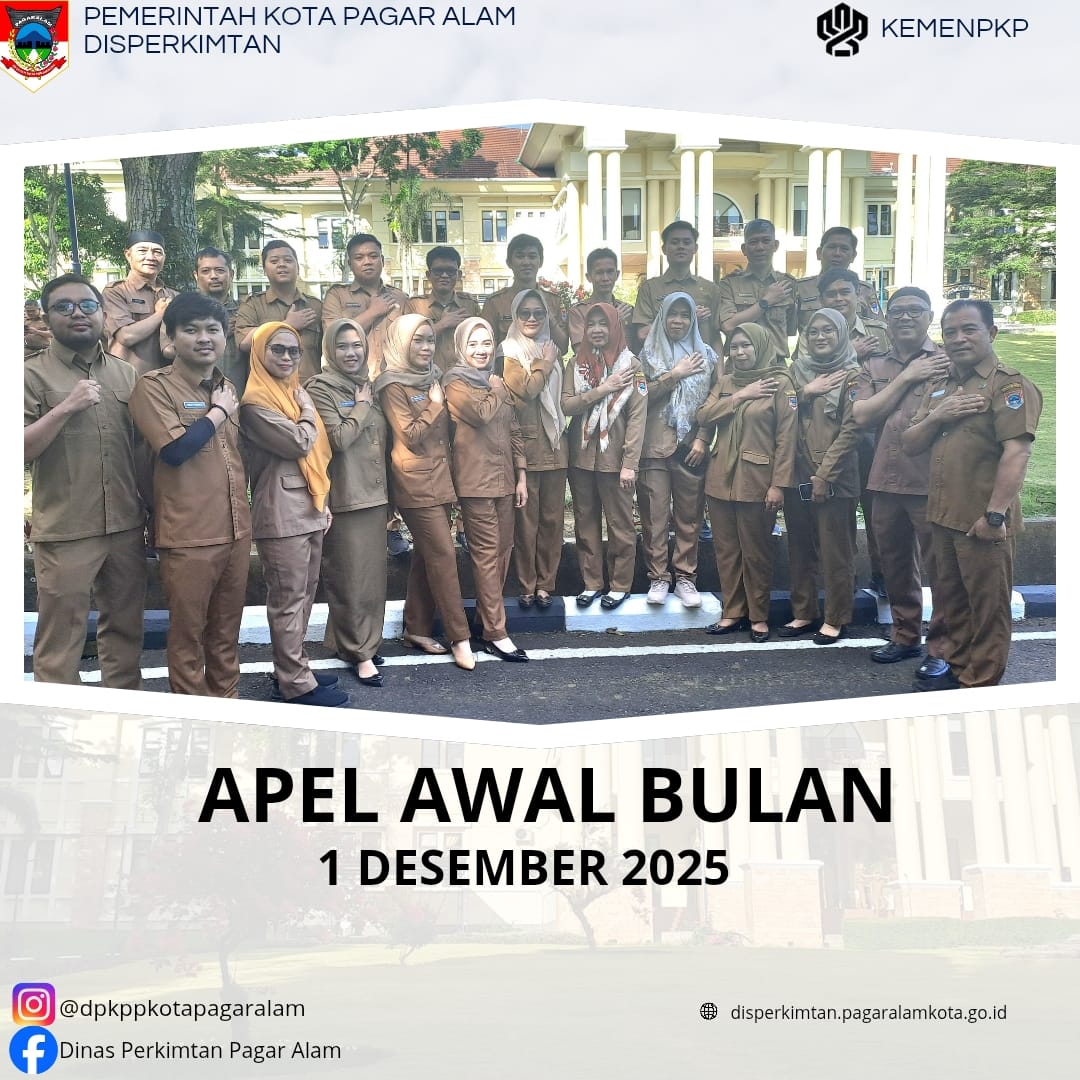 ASN Disperkimtan Kota Pagar Alam turut hadir dan mengikuti Apel Awal Bulan dalam Rangka Memperingati Hari AIDS Sedunia, Hari Bhakti PU, Hari Disabilitas Internasional (HDI), dan Hari Anti Korupsi Sedunia.